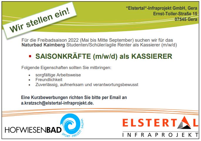 Stellenausschreibung Kaimberg Kasse Stellenausschreibung Kaimberg Kasse